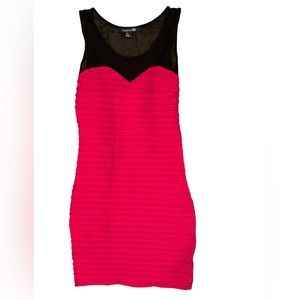 Dark Pink heart-shaped bodycon  sleeveless dress by Forever 21 size small